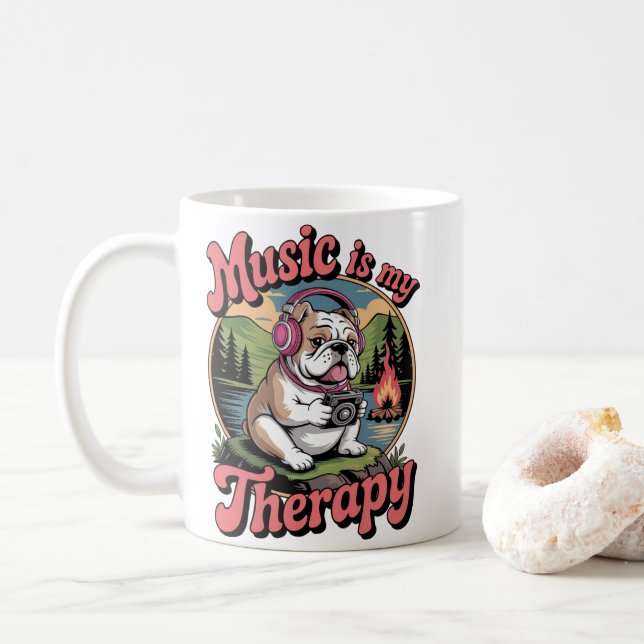 Music Is My Therapy Ceramic Mug (Avec donut)