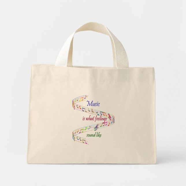 Music is what Feelings Sound Like Inspirational  Mini Stoffbeutel (Vorne)
