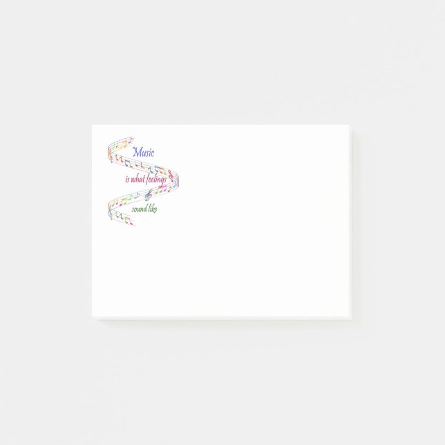 Music is what Feelings Sound Like Inspirational Post-it Klebezettel (Vorderseite)