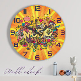 MUSIC ist die stärkste Form der Magie Große Wanduhr