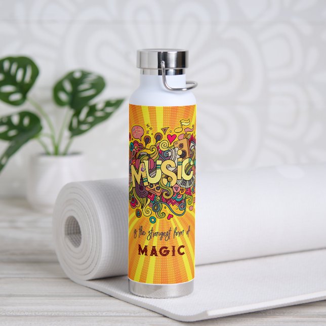 MUSIC ist die stärkste Form der Magie Trinkflasche (Yoga)