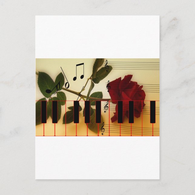 Music Keys Notes World Destination Art Postkarte (Vorderseite)