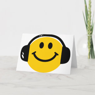 Music Love Happy Face mit Kopfhörern Karte