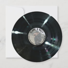 Music=Love Round Vinyl Record Faire-part de mariag