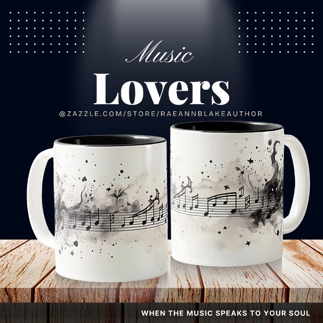 Music Love Wasserfarbe Tinte Keramik Tasse (Von Creator hochgeladen)