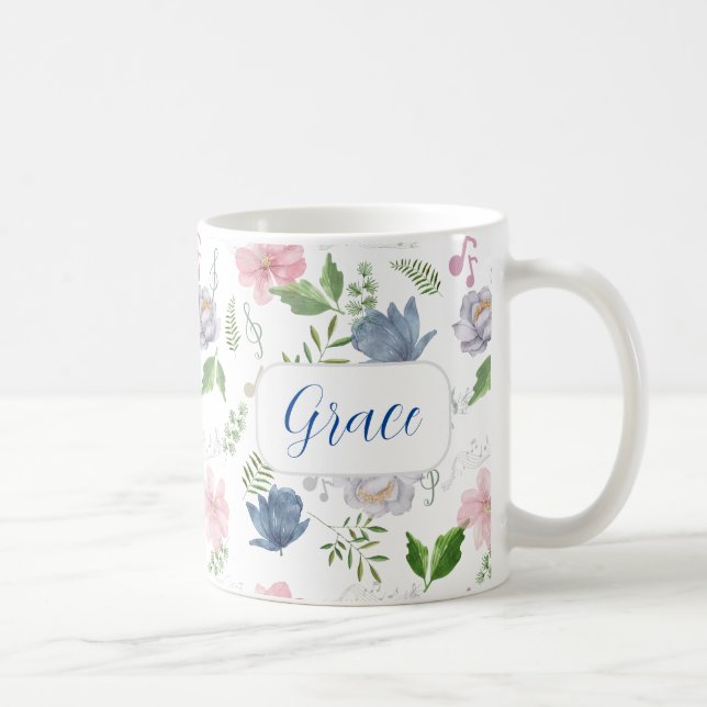 Music Lover Blue Pink Frische Pasta machen Kaffeetasse (Rechts)