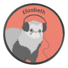 Music Lover Ferret Name Eishockey Puck
