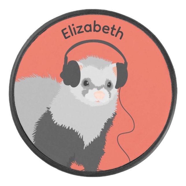 Music Lover Ferret Name Eishockey Puck (Vorderseite)