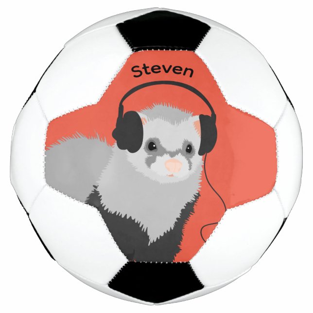 Music Lover Ferret Name Fußball (Vorderseite)