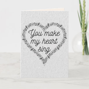 Music Lover Glitzer Valentine Card Karte