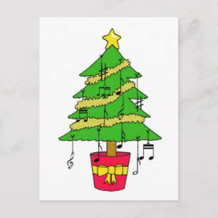 Music Lover Happy Christmas Tree Feiertagspostkarte