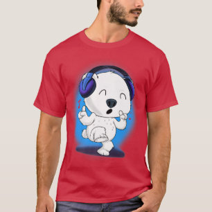 Music Lover I DJ Headphones I Ice Bear I Cute Pola T-Shirt