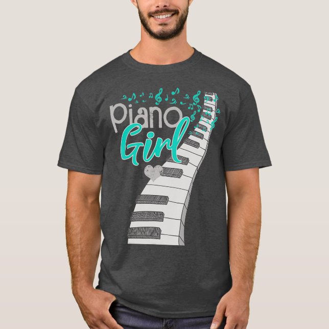 Music Lover Kids Piano Pianist Musiker T-Shirt (Vorderseite)
