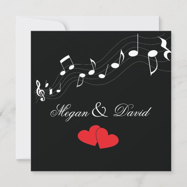 Music Lover lädt zur Hochzeit ein Einladung (Vorderseite)