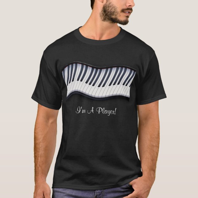 Music Lover Piano Keys Black T - Shirt (Vorderseite)