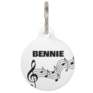 Music Lover Round Pet Tag Haustiermarke