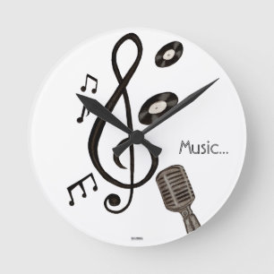Music Lover Runde Wanduhr