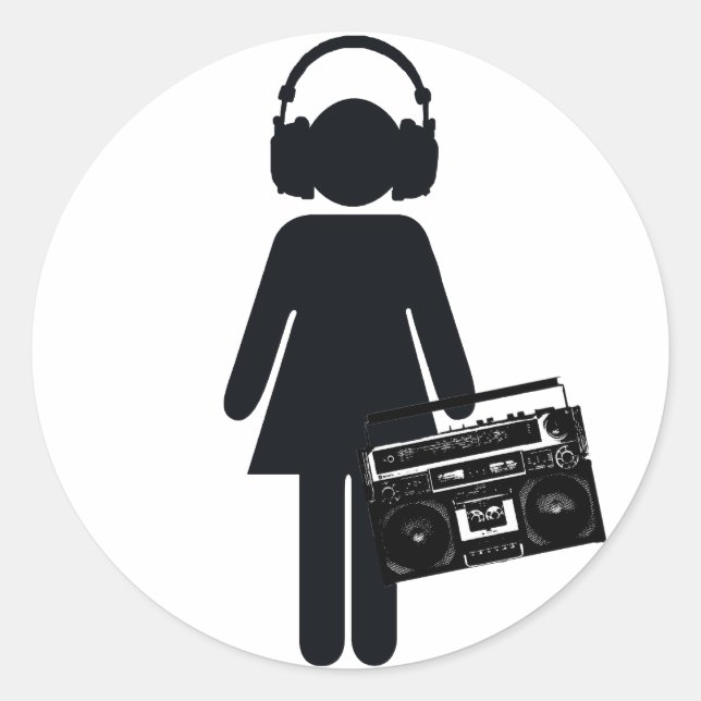 Music Lover Runder Aufkleber (Vorderseite)