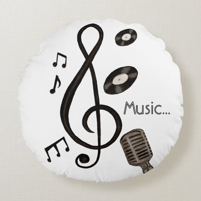 Music Lover Rundes Kissen (Vorderseite)