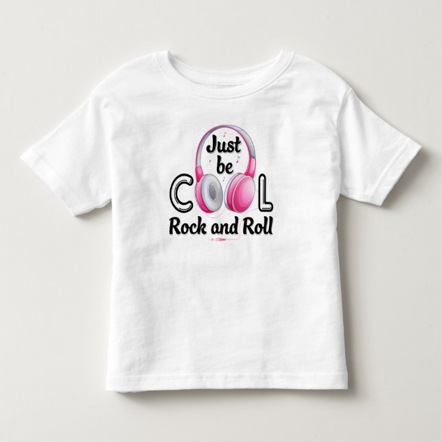 Music Lover Sei Cool Rock and Roll Kleinkind T-shirt (Vorderseite)