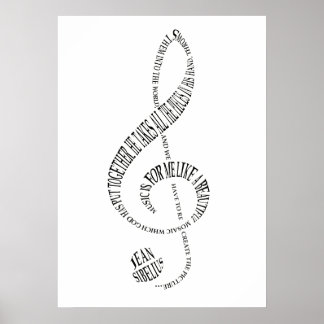 Music Lovers Gift Poster - Treble Clevere Word Kun