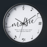 Music Lovers Personalisiert Uhr<br><div class="desc">Hans Christlich Andersen zitieren: Wo Wörter versagt werden,  spricht Musik. Personalisieren Sie dieses Design mit Ihrem eigenen Zitat,  speziellen Song-Texten,  einem Namen oder einem Datum für ein einzigartiges Design für Musikliebhaber.</div>