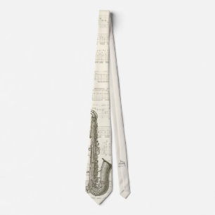 Music Makers Jazz Saxophone Design Necktie Krawatte
