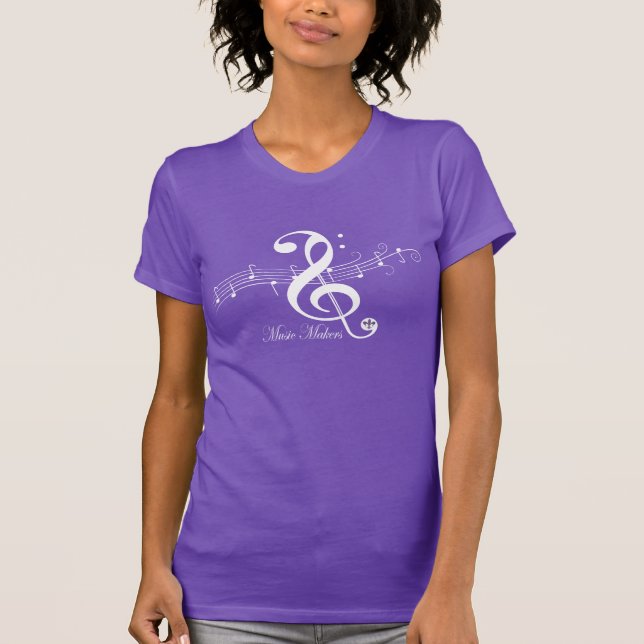 Music Makers White Logo Frauen Lila T - Shirt (Vorderseite)