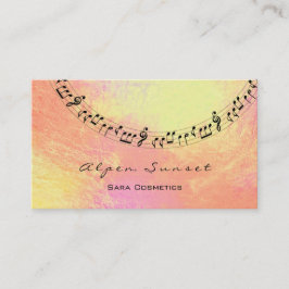 Music Makeup Lash Peach Rose Gold Metallic Sunset Visitenkarte