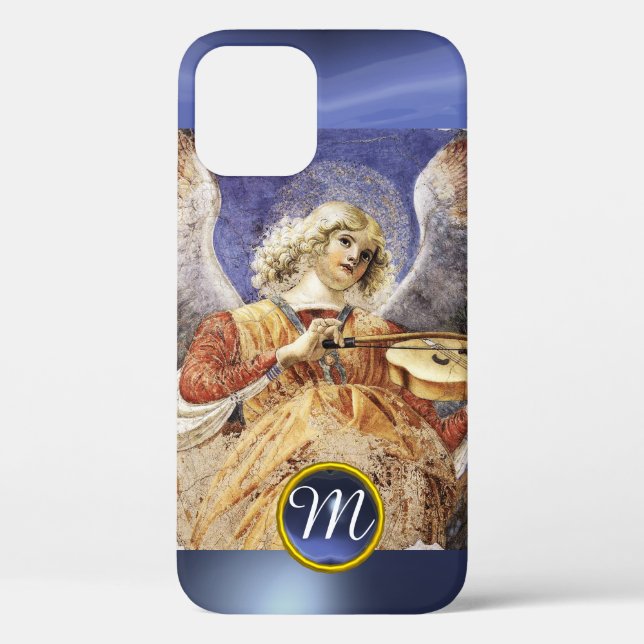 MUSIC MAKING ANGEL, Blue Saphir Monogramm Case-Mate iPhone Hülle (Rückseite)