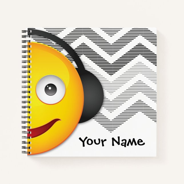Music Mania Face Emoji Notizbuch (Vorderseite)