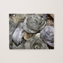 Music Manuskript Paper Rose Jigsaw Puzzle