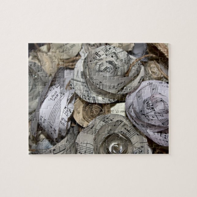 Music Manuskript Paper Rose Jigsaw Puzzle (Horizontal)