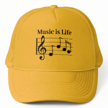 Music Mashup music is life Yellow Truckrucker hat