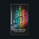Music Modern Trendy Stylish Music Producer Visitenkarte<br><div class="desc">Music Modern Trendy Stylish Music Producer Tutor Teacher Instructor Business Cards mit farbenfrohen, modernen und stilvollen Musiknoten mit Ihrem Namen und Ihrer Bezeichnung oder Firmenbezeichnung in der Typografie mit weißer Schrift. Personalisiert mit den Kontaktdaten Ihres Unternehmens auf der Rückseite. Ideal für eine Vielzahl von Berufen wie Musikproduzent, Toningenieur, Musiker, Musiklehrer,...</div>