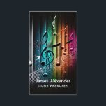 Music Modern Trendy Stylish Music Producer Visitenkarte<br><div class="desc">Music Modern Trendy Stylish Music Producer Tutor Teacher Instructor Business Cards mit farbenfrohen, modernen und stilvollen Musiknoten mit Ihrem Namen und Ihrer Bezeichnung oder Firmenbezeichnung in der Typografie mit weißer Schrift. Personalisiert mit den Kontaktdaten Ihres Unternehmens auf der Rückseite. Ideal für eine Vielzahl von Berufen wie Musikproduzent, Toningenieur, Musiker, Musiklehrer,...</div>