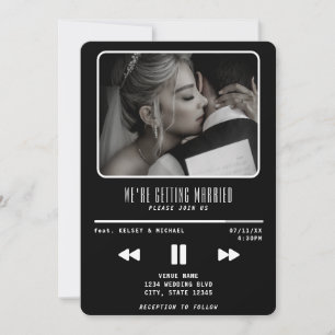 Music MP3 Player Wedding Black Einladung
