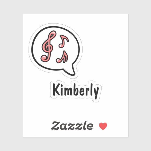 Music Music Notes Speech Bubble Comic Custom Aufkleber (Blatt)