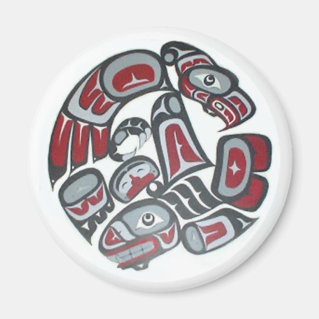 Music Native American Tribal Totem Magnet (Vorne)