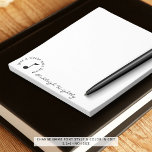 Music Note Script Name Black White Personalized Notizblock<br><div class="desc">Modern music-related personalized notepad featuring a single music note with the saying JUST A LITTLE NOTE FROM NAME showing the personalized name in an editable handwritten or signature script font style. CHANGES: You can change the text font style, size, color and placement by clicking on CUSTOMIZE FURTHER in the PERSONALIZE...</div>