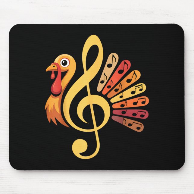 Music Note Symbol Turkey Teacher Fall Thanksgiving Mousepad (Vorne)