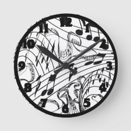 MUSIC NOTES-CLOCK RUNDE WANDUHR