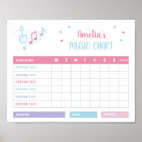 Music Notes Exercice Pink Purple - Tableau de réco