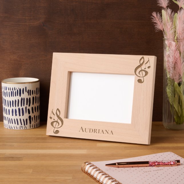 Music Notes Personalized Geätzte Rahmen (Linke Ecke)
