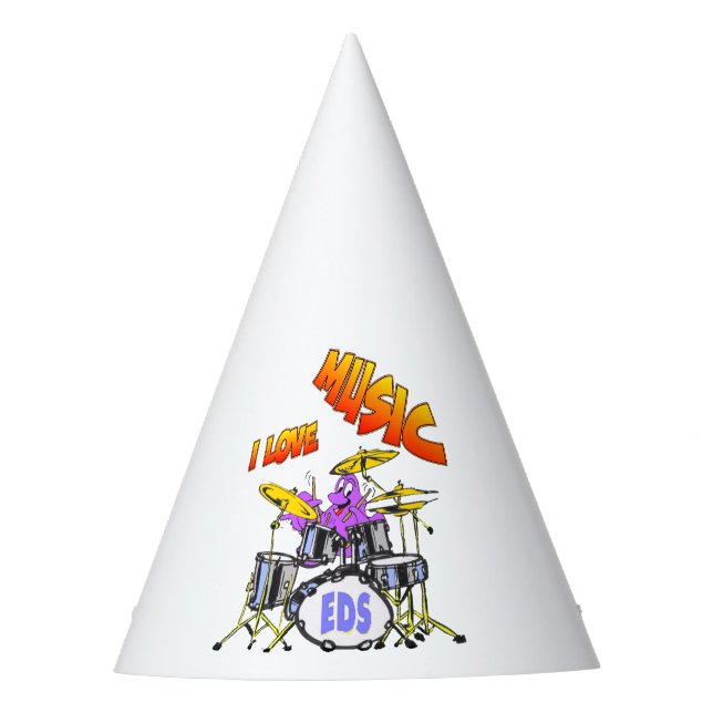 Music Octopus Party Hat Partyhütchen (Vorderseite)