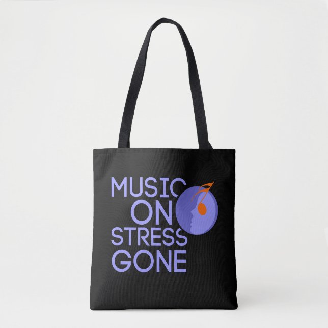 music on stress gone tote bag (Devant)