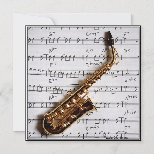Music Party Saxophone Jazz Individuelle Einladung (Vorderseite)