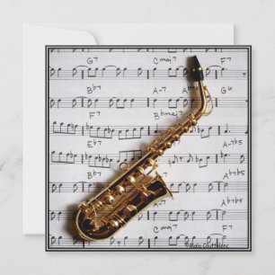 Music Party Saxophone Jazz Invitation personnalisé