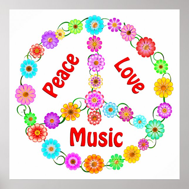 Music Peace Liebe Poster (Vorne)