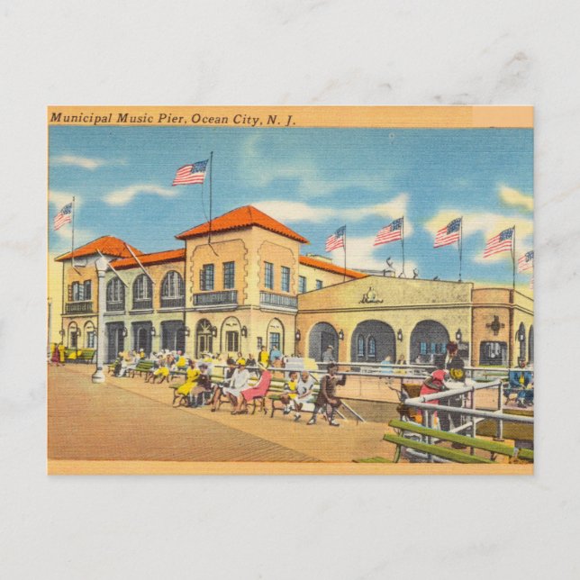 Music Pier, Ocean City, New Jersey Postkarte (Vorderseite)